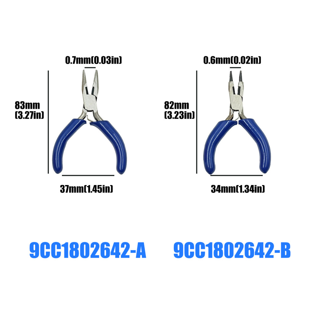 Pack Of 2 Miniature 3Inch Jewelry Pliers High Carbon Steel Accuracy Needle Nose Pliers 7754004638891
