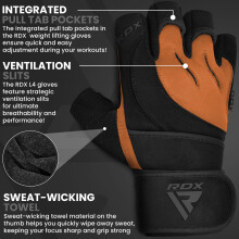 RDX Weight Lifting Gloves with Wrist Support, 50 CM Long Straps Anti Slip Padded Palm Protection Breathable Gym Grip for Fitness Training Workout Pow