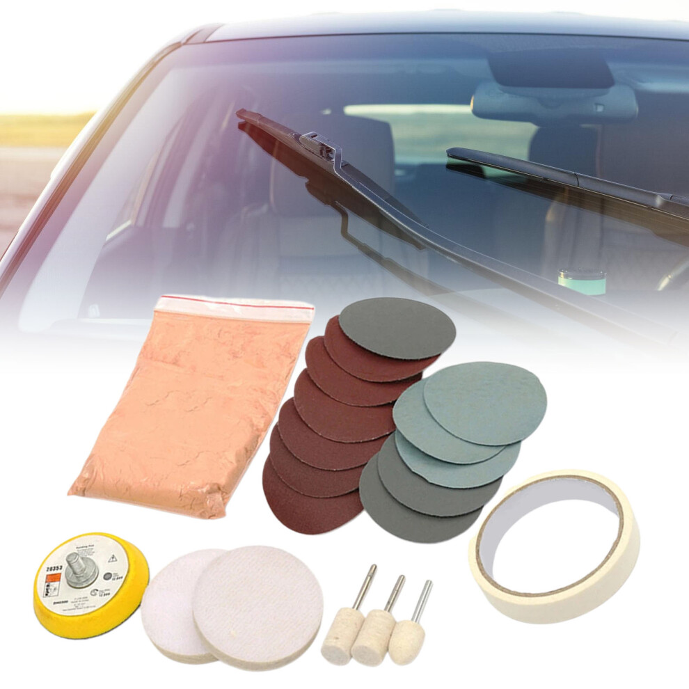 Glass Polishing Kit For Windshield Scratch Removal And Restoration Polishing Pad 7754004610828