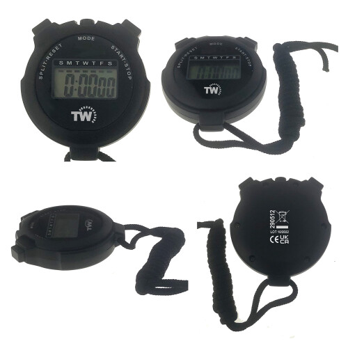 Digital Stopwatch Timer Lap Split Sports Stopwatch with Clock 1