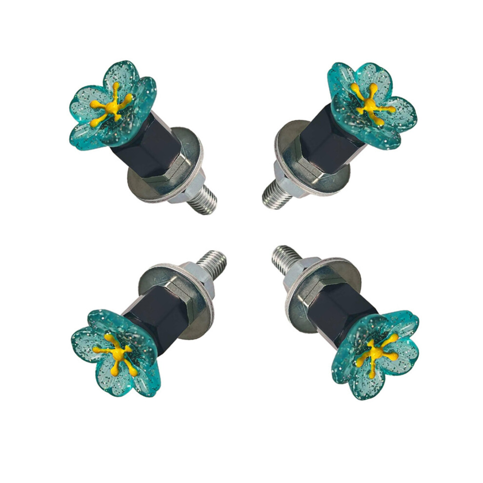 Unique 1/4'' Threaded Flower Head License Plate Bolts License Plate Frame Screw 4 Red 7754004664951
