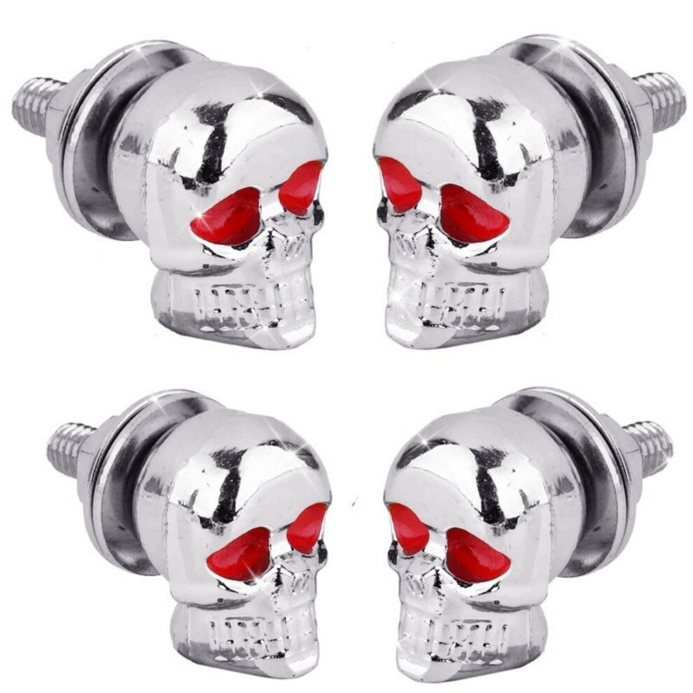 Skull Design Motorbike License Plate Bolts Waterproof Fastener Easy To Install 2 Black 7754004665187