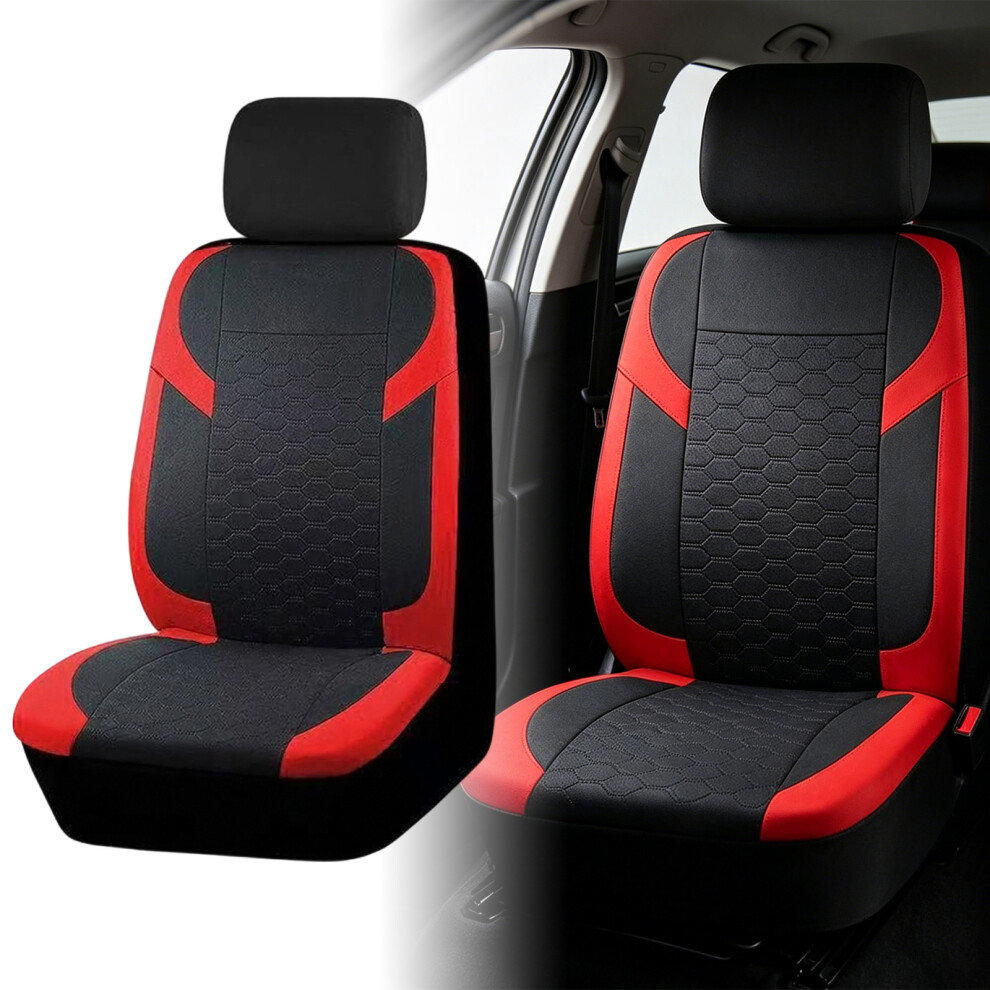 Universal Nonslip Car Seat Cover Protection Cushion Easy Clean Secure Driving 5 Seats Red 7754004621954