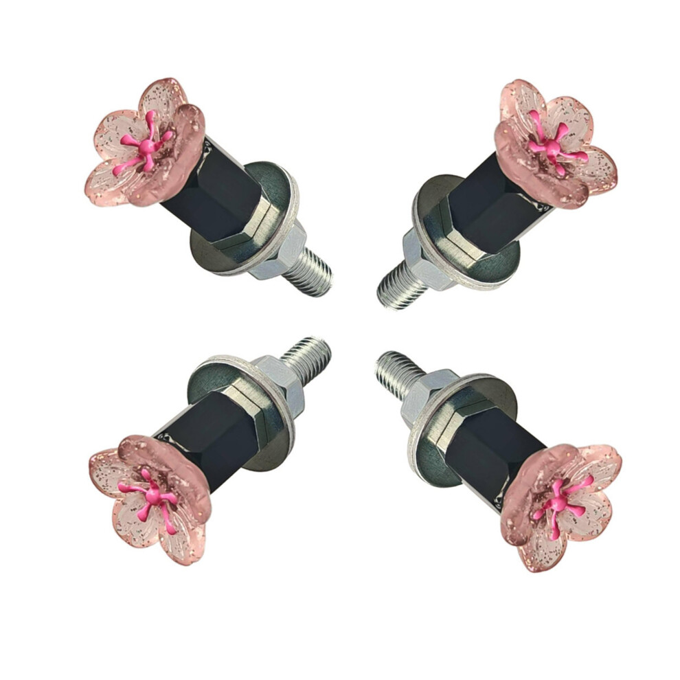 Stylish Flower Shaped License Plate Screws Fastener Bolt For Motorcycle And Car 2 Blue 7754004664920