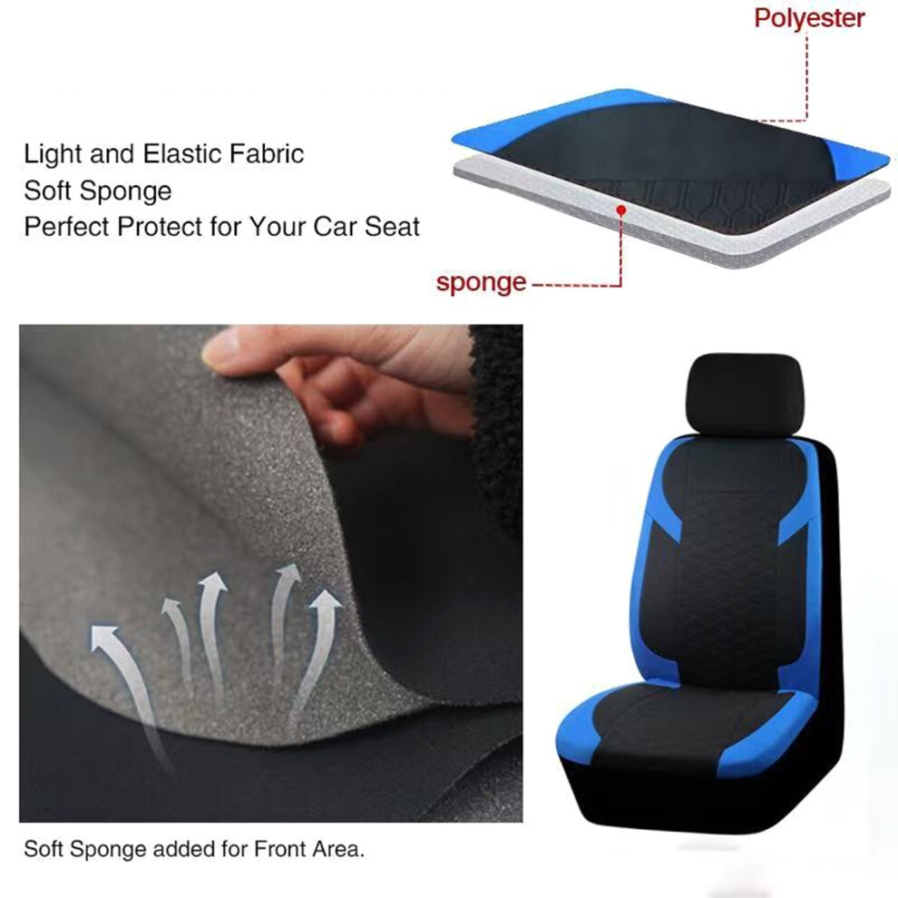 Universal Car Seat Cover Cushion Comfortable Design Cloth Fabric For Most 5 Seats Gray 7754004622067