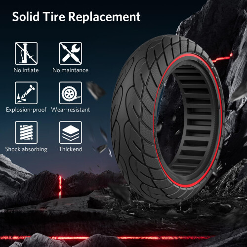 OUXI 2 Pack 10 x 2.5 Solid Tyre,10 inches 60/70-6.5 Solid Tyre 2