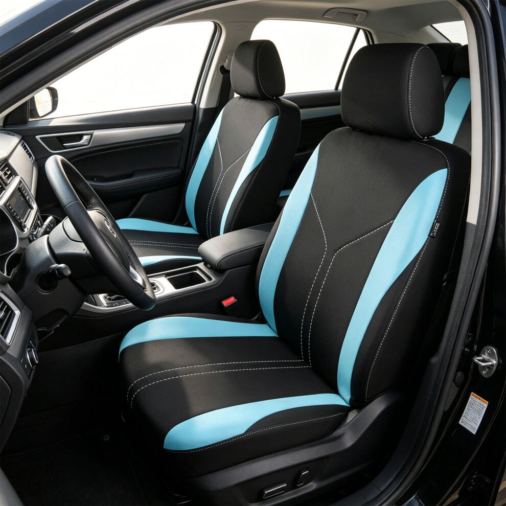 Comfortable Breathable Universal Car Seat Headrest Protecotor Cover Easy Sk 1 Seat Blue 7754004621848