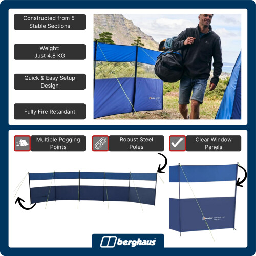 Berghaus Berghaus Windstop with Clear Window Panels and Reflective Guylines, 5 2