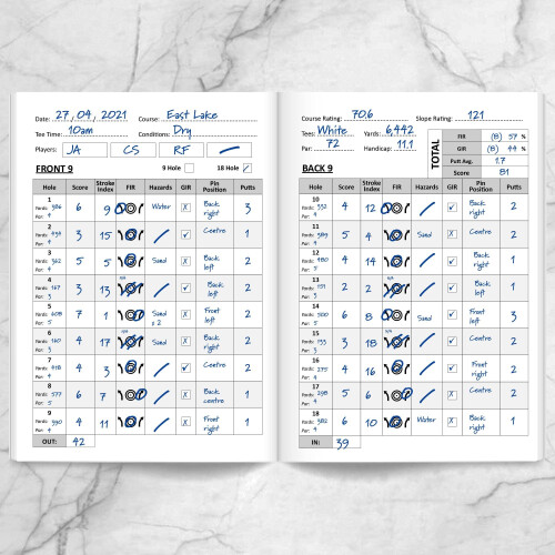 Golf Log Pocket Notebook - Progress Tracker, 50 Detailed Rounds of 1