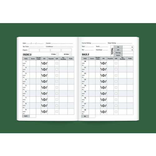 Golf Log Pocket Notebook - Progress Tracker, 50 Detailed Rounds of 2