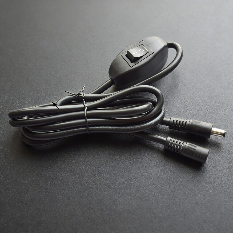 Dc12v 180W Power Cable Cord 5.5X2.1mm To Sockets With Button For Led Light 50Cm 5.5X2.1mm 7695001125765