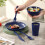 ReaNea Camping Mess Kit for 2 with Bowl, Plate, Cup, Spoon, Fork, 5