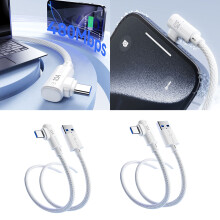 Premium Right Angled USB C Charging Cable with Gold Plated Connectors for Phone 1.5m White