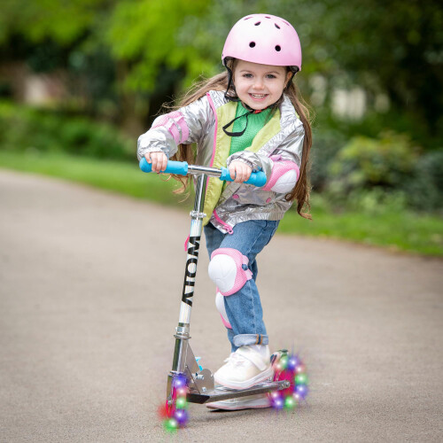 HTI ATOM Holographic Light-Up Inline Scooter for Kids Ages 4-7 | Foldable 2