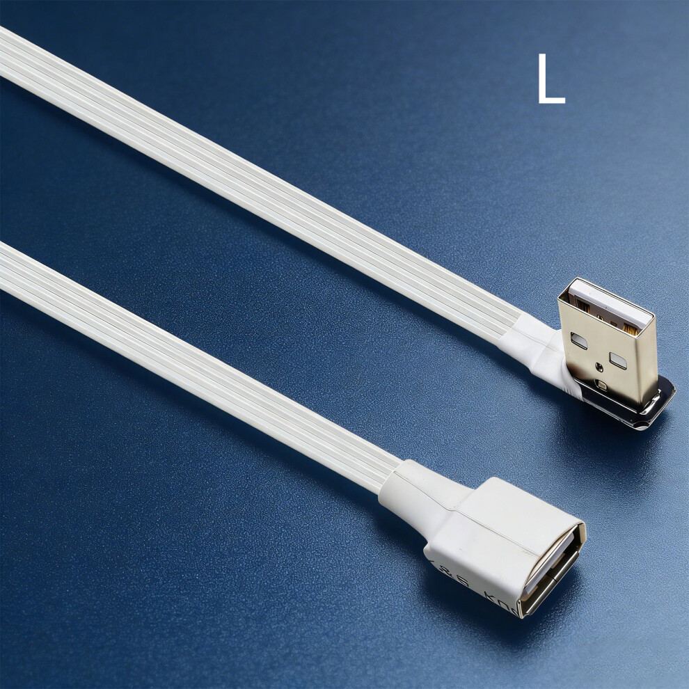 White Usb 2.0 Extension Cable Male To Female Flat Right Angle For Computer Printer 2M St 7695001142403