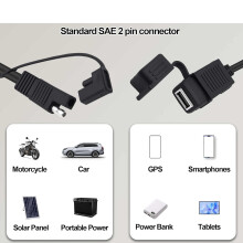 SAE Male To USB Female Power Cable Motorcycle USB Chargers 5V 2A Waterproof