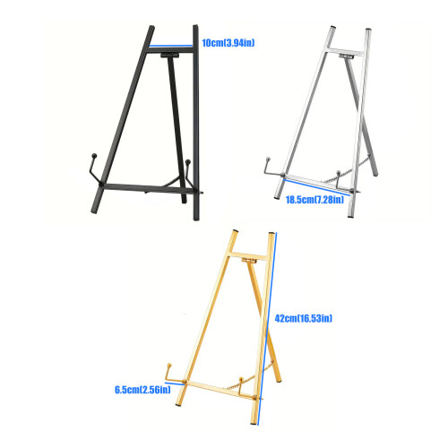Metal Desktop Tripod Easel For Artwork Display Adjustable Angles Foldable Design Black