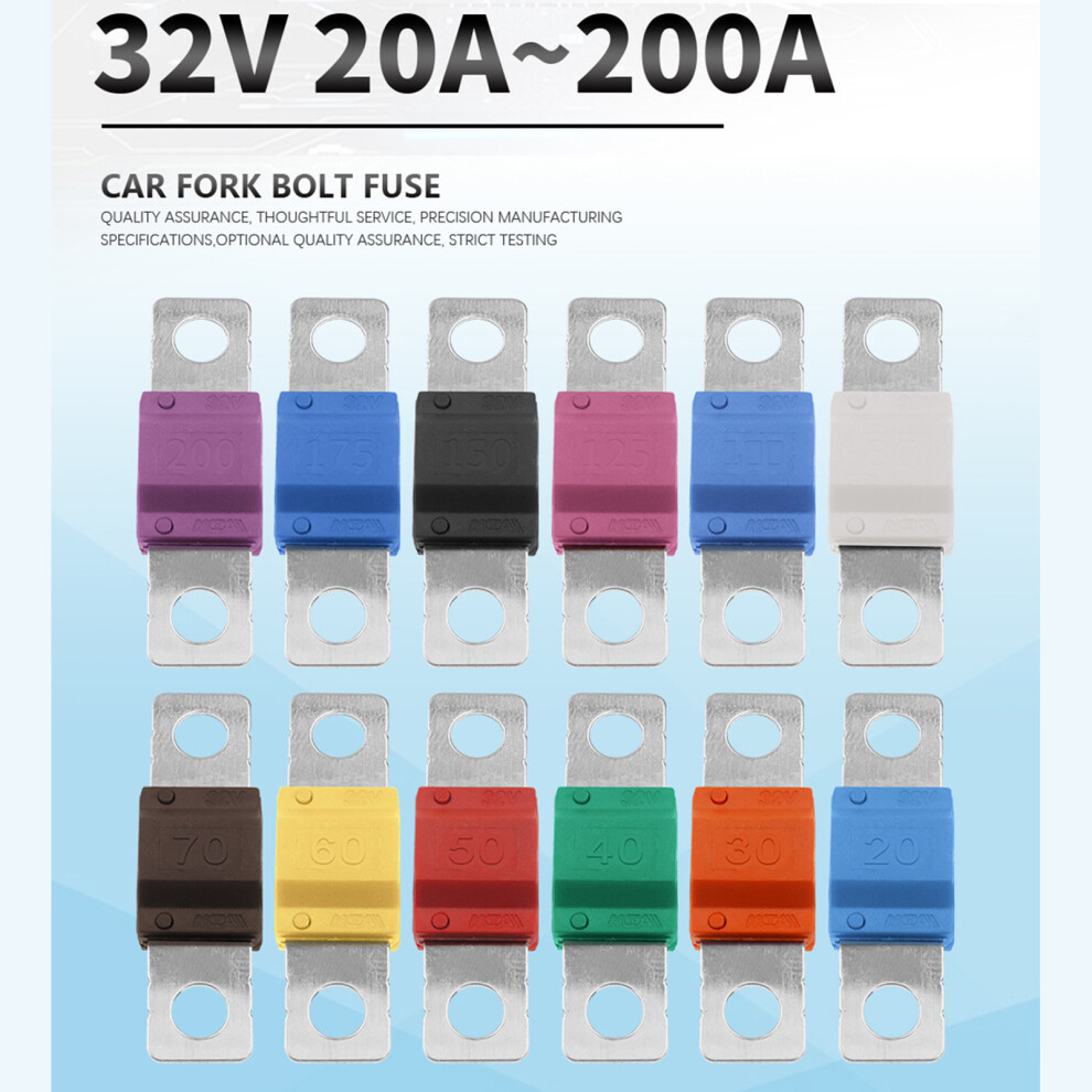 5Pcs 30-200A Auto Fuses Flat Zinc Chip Small Fuses Sheet Battery Fuses For Car 175A 7754004568860