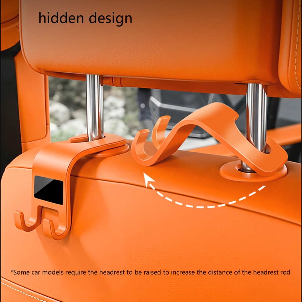 No Tools Required Vehicle Headrest Hook For Optimal Organization And Storage Orange 7754004589599