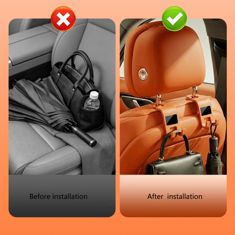 Foldable Auto Interior Accessory Hook For Suvs Trucks And Sedan Vehicles 4 Pack Black 7754004589568