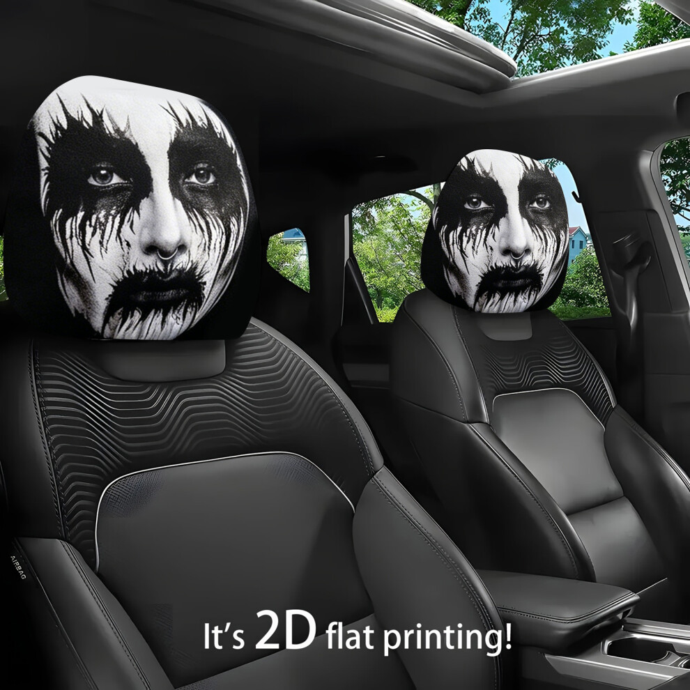2 Pieces Funny Auto Headrest Covers Guard Washable Polyester For Most Car Models Type B 7754004575677