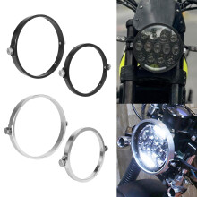 5.75 Inch 7 Inch Motorcycle Headlight Rings Aluminum Trim for Silver headlight 1circle