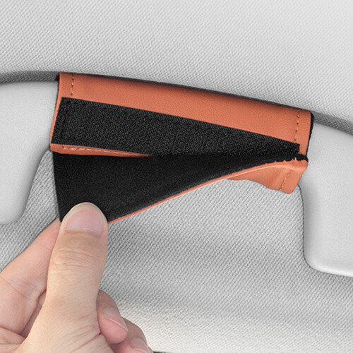 Car Ceiling Handle Cover Soft Leather Top Handle Wrap Easy Installation Gray