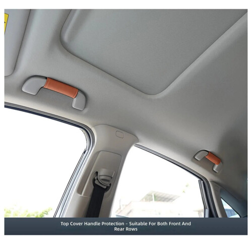 Breathable Leather Top Handle Wrap Prevents Damage And Enhances Interior Look Black