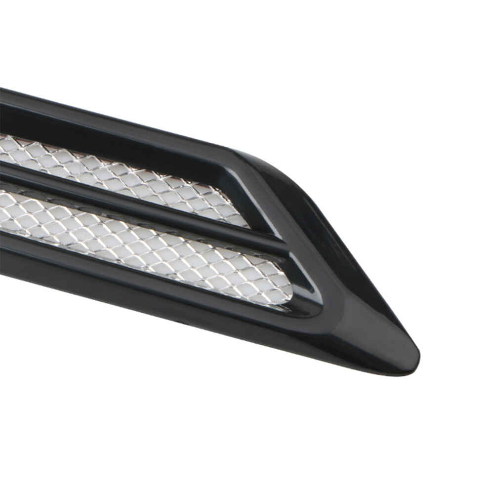 Car Body Styling Shark Gill Vent Abs Decoration Piece Easy Install No Drilling Black 7754004663305