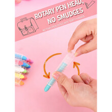 Colorful White Chalk Set Safe And Easy Clean For School Office And Transparent box 12 p