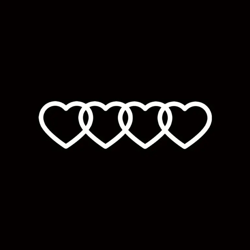 Heart Pattern Motorcycle Sticker Strong Adhesive Plastic Decal For Weather Black 7754004610965