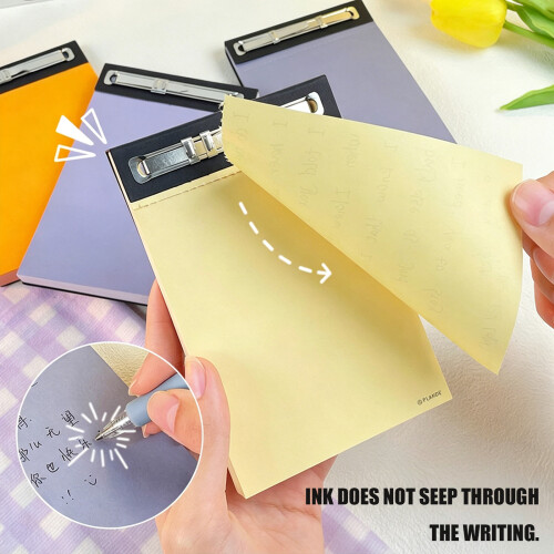 Multipurpose Lined Notepads Stick Note Strong Adhesive Note Book for Office Home Purple