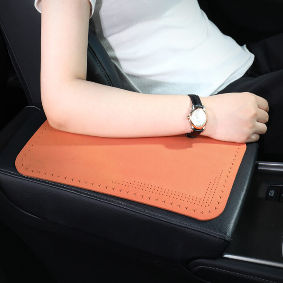 Universal Auto Center Console Armrest Cushion Pad Make Of Premium Leather Black 7754004643512