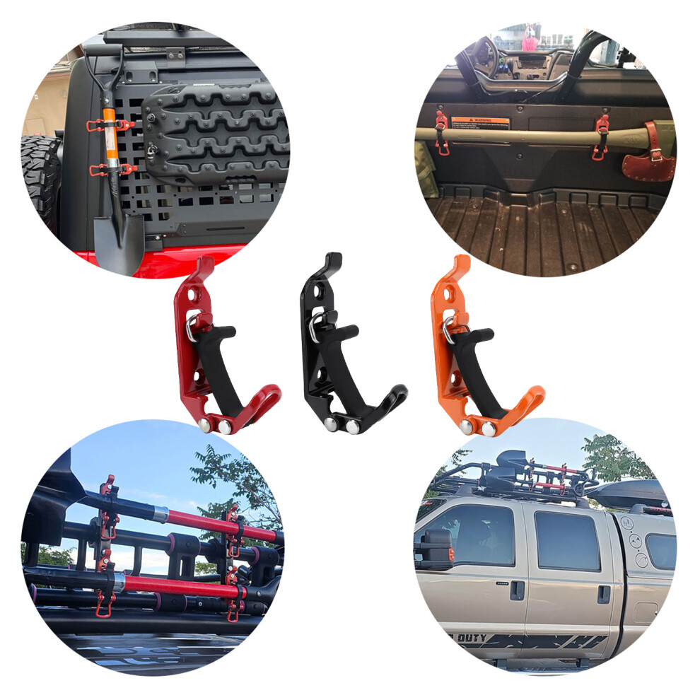 4Pcs Small Alloy Roof Rack Fixture For Holding Shovel Axes Hammer Safely Red 7754004610033