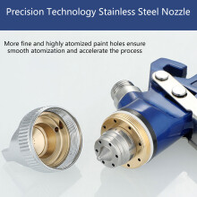 Efficient Paint Applicator Set 1.4mm 0.8mm Nozzles Comes With Protective Storage Silver