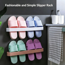 Shoe Rack Behind Door Wall Mounted Slipper Organizer Storage Holder for Home Gray