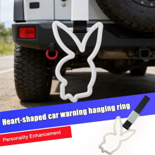 Lovely Rabbit Themed Auto Racing Tow Strap Band For Rear Collision Warning Pink