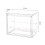 2X Clear Acrylic Display Case 3 Tier Display Shelf, Stackable Protection Showcase with Magnetic Door for Action Figures 3