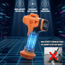 Fast Charging Cordless Air Compressor For Cars Motorcycles Bikes With Pressure Gauge Black