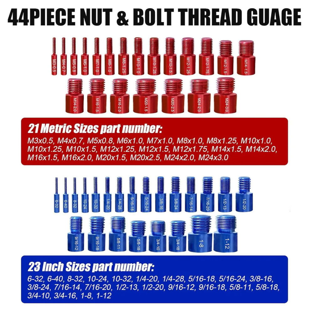 Bolt Thread Checker Bolt Nut Screw Thread Checking Checker Measuring Tool 7754004633155