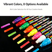 8Pcs Erasable Fluorescent Markers Water Soluble Liquid Chalk Markers For Offices 4.5mm