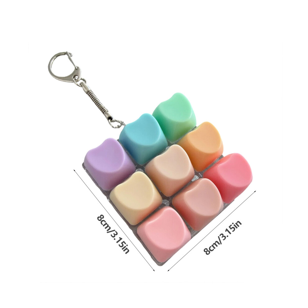 9-Key Mechanical Keyboards Switches Tester Keychain 9 Clicky Keys Stress Relief Rainbow 7695001135986
