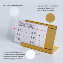 Aluminum Alloy Price Sign Holder Stand for For Boutiques Merchandising Labeling Silver