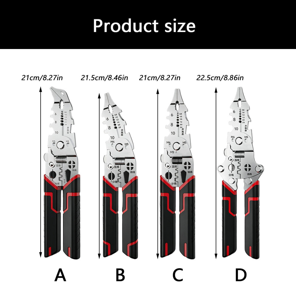 Electrical Cable Cutter Stripper Crimper With Wire Stripping, Cutting, Crimping C 7754004641006