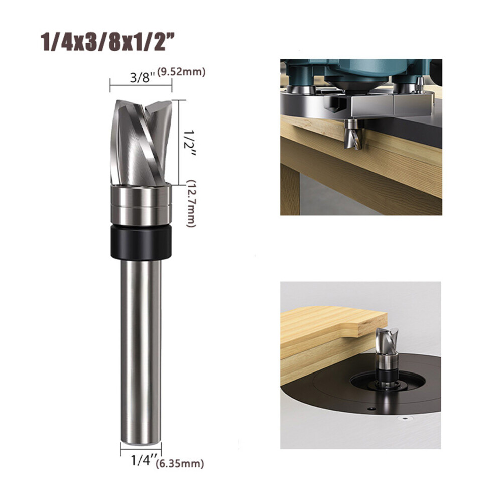 Bearing Router Bit Spiraling End Mill Woodworking Tipped Flush Trim Plunge 3 4 Compound 7754004606371