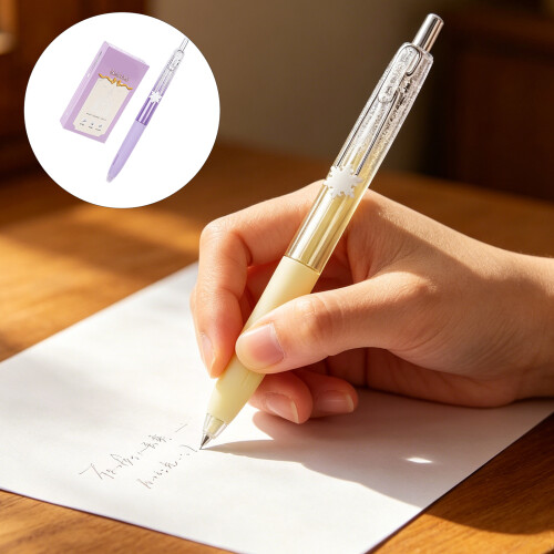 0.5MM Fine Point Retractable Gel Pen with Comfortable Grip for Note Taking Purplepolemodel 2