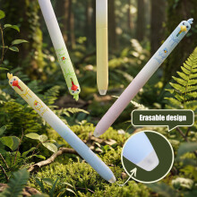 12Pcs Fun Bird Gel Pen 0.5MM Erasable Retractable Gel Pen Quick Drying Inks 1Apple Green