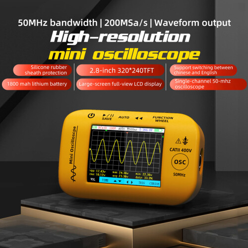 High Performances Oscilloscope with Signals Generator & Type C Charging for Field