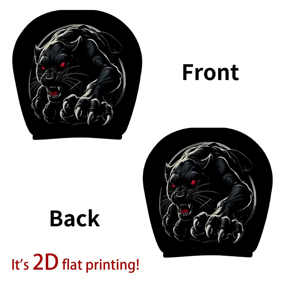 Car Headrest Covers With Wacky Faces Tigers Theme Comfortable Washable Fabric 7754004619838