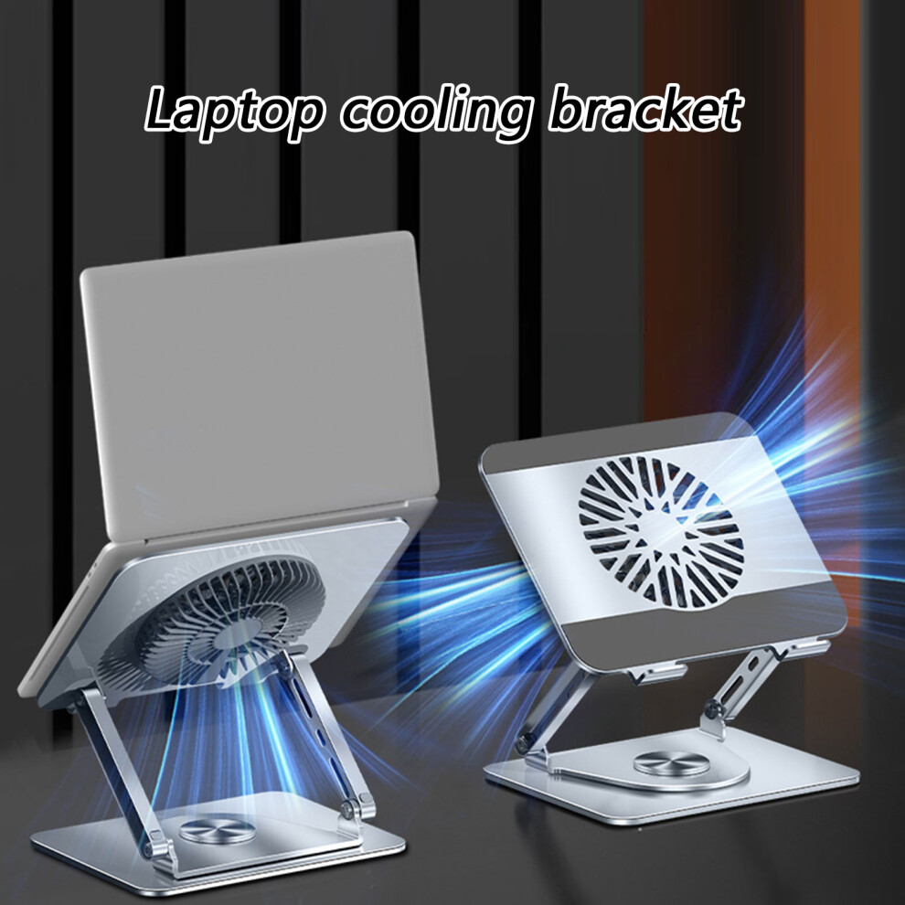 Magnetic Laptop Cooling Stand 360 Degree Rotations For Better Airflows And Rotate Silver 7695001093729